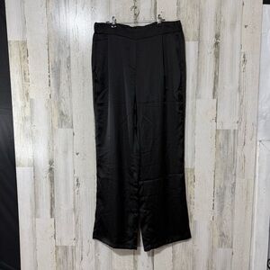 Cynthia Rowley Satin Black Trousers